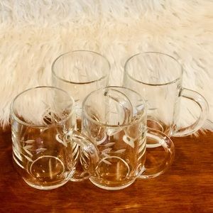 ❄️Four Princess House Crystal Holiday Mugs❄️